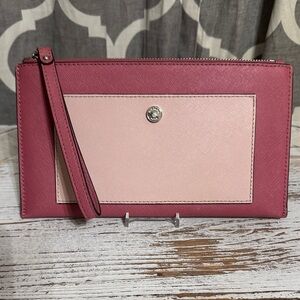 Michael Kors Pink and Cream Wristlet Clutch